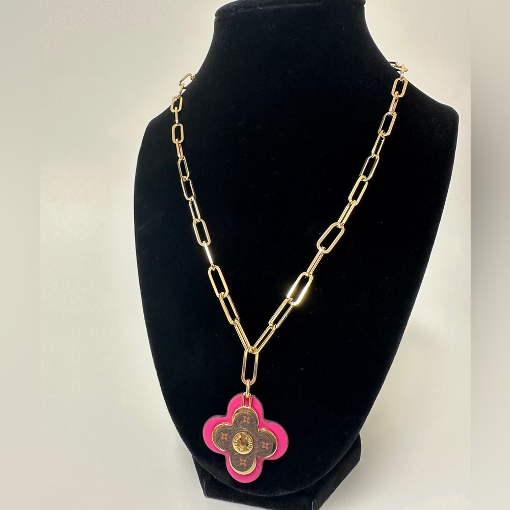 Louis Vuitton up-cycled charm necklace